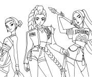 Coloriage H&eacute;ro&iuml;nes de Kpop Demon Hunters