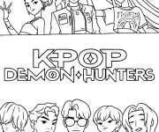 Coloriage et dessins gratuit Huntrix et Saga Boys Kpop Demon Hunters à imprimer