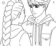 Coloriage Jini et Rumi amoureux