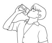 Coloriage Jinu boit de l'eau