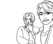 Coloriage Jinu et Romance de Kpop Demon Hunters