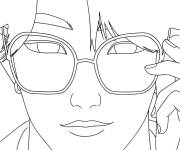 Coloriage et dessins gratuit Jinu portant des lunettes à imprimer