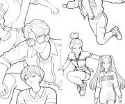Coloriage Kpop Demon Hunters facile