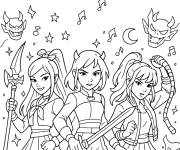 Coloriage et dessins gratuit Kpop Demon Hunters styl&eacute; à imprimer