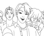 Coloriage Kpop Demon Hunters style dessin anim&eacute;