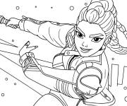 Coloriage La courageuse Rumi de Chasseurs de d&eacute;mons Kpop