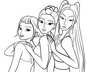 Coloriage Les amies Zoye, Mira et Rumi de Chasseurs de d&eacute;mons Kpop