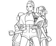 Coloriage Les chasseurs de d&eacute;mons Rumi Zoey et Mira