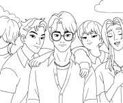 Coloriage Les personnages principaux de Kpop Demon Hunters