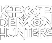 Coloriage et dessins gratuit Logo Kpop Demon Hunters à imprimer