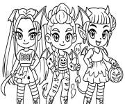 Coloriage Mira, Zoey et Rumi chibi