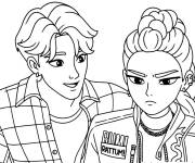 Coloriage Rumi et Jinu de Kpop Demon Hunters