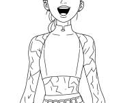 Coloriage Rumi heureuse de Kpop Demon Hunters