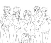Coloriage Saga Boys avec un d&eacute;mon