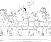 Coloriage Saga Boys sur sc&egrave;ne