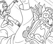 Coloriage Sc&egrave;ne de combat de Rumi de Chasseurs de d&eacute;mons Kpop