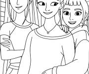 Coloriage Trois amies adorables de Kpop Demon Hunters