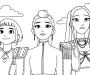 Coloriage Trois chasseurs de d&eacute;mons Kpop