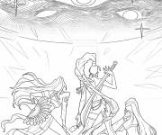 Coloriage Trois filles de Huntrix