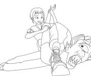 Coloriage Zoey attaque le d&eacute;mon