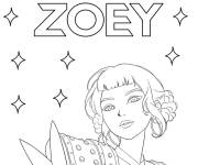Coloriage Zoey Chasseur de d&eacute;mons Kpop parmli les &eacute;toiles 