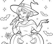 Coloriage Zoey de Chasseurs de d&eacute;mons Kpop pour la fete de Halloween