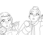 Coloriage Zoey et Rumi de Kpop Demon Hunters se maquille