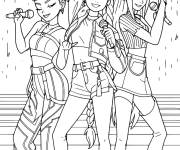 Coloriage Zoey, Miora et Rumi bande de musique