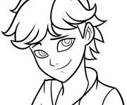 Coloriage et dessins gratuit Adrien Agreste souriant à imprimer
