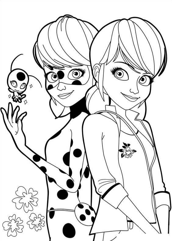 Coloriage et dessins gratuits Ladybug et Marinette à imprimer