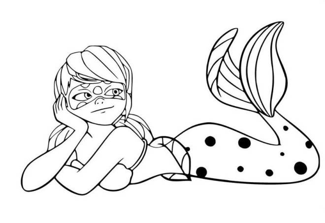 Coloriage et dessins gratuits Ladybug la sirène à imprimer