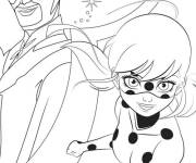 Coloriage Ladybug pr&ecirc;te pour le combat