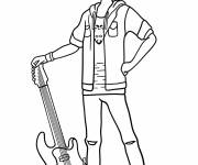 Coloriage Luka Couffaine avec sa guitare &eacute;lectrique