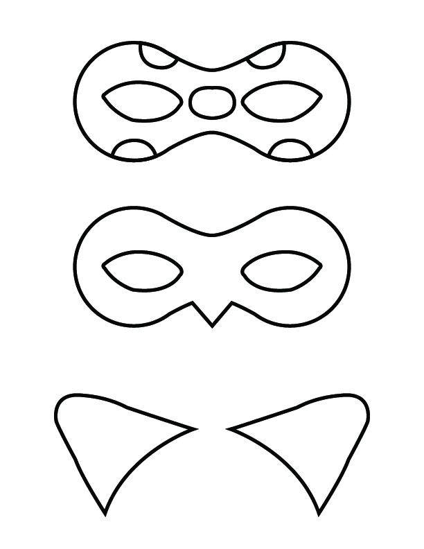Coloriage et dessins gratuits Masques Ladybug et chat Noir à imprimer