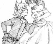 Coloriage Miraculous Ladybug et chat Noir Sketch