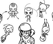 Coloriage Miraculous Ladybug et les Kwamis