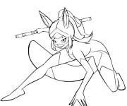 Coloriage Personnage de Miraculous Rena Rouges
