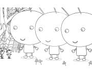 Coloriage Ben et Holly avec les g&eacute;ants