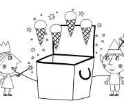 Coloriage Ben et Holly et les cr&egrave;mes glac&eacute;s du petit royaume de Ben et Holl