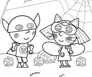 Coloriage Ben et Holly f&ecirc;tent le Halloween