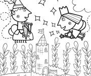 Coloriage Ben et Holly volent sur le petit royaume