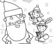 Coloriage Ben, Holly et le p&egrave;re no&euml;l gratuit