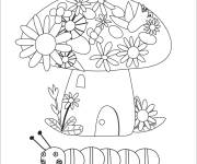 Coloriage Chenille et champignon du petit royaume de Ben et Holly