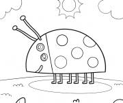Coloriage Coccinelle Gaston sous le soleil
