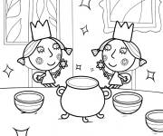 Coloriage Daisy et Poppy du petit royaume de Ben et Holly