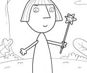 Coloriage Elf avec baguette magique du petit royaume de Ben et Hollu