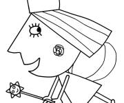 Coloriage Elf Holly en volant du petit royaume de Ben et Holly