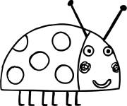 Coloriage Gaston, le coccinelle