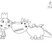 Coloriage Holly et son ami dinosaure le petit royaume de Ben et Holly