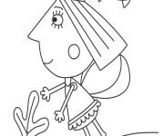 Coloriage Holly et son ami poisson le petit royaume de Ben et Holly